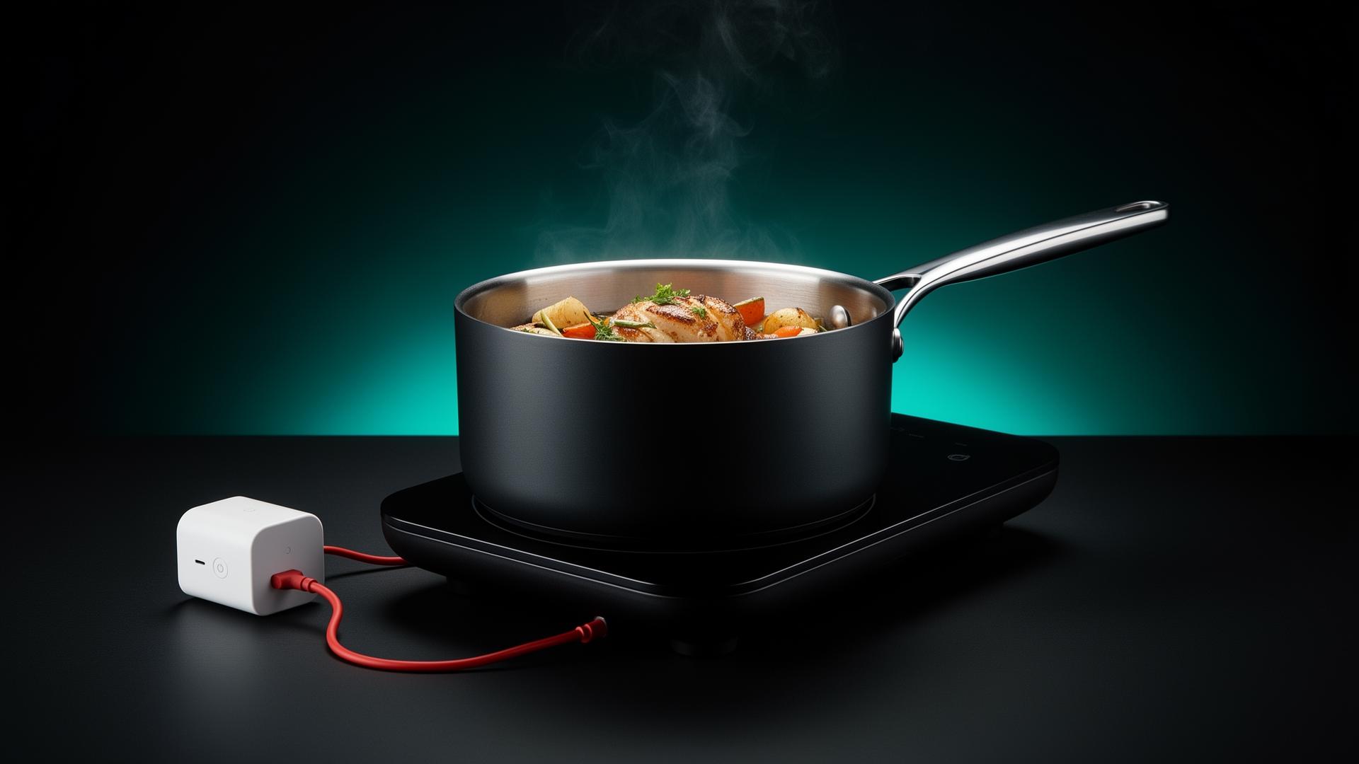 ON.COOKING smart hotplate, controller, and pot